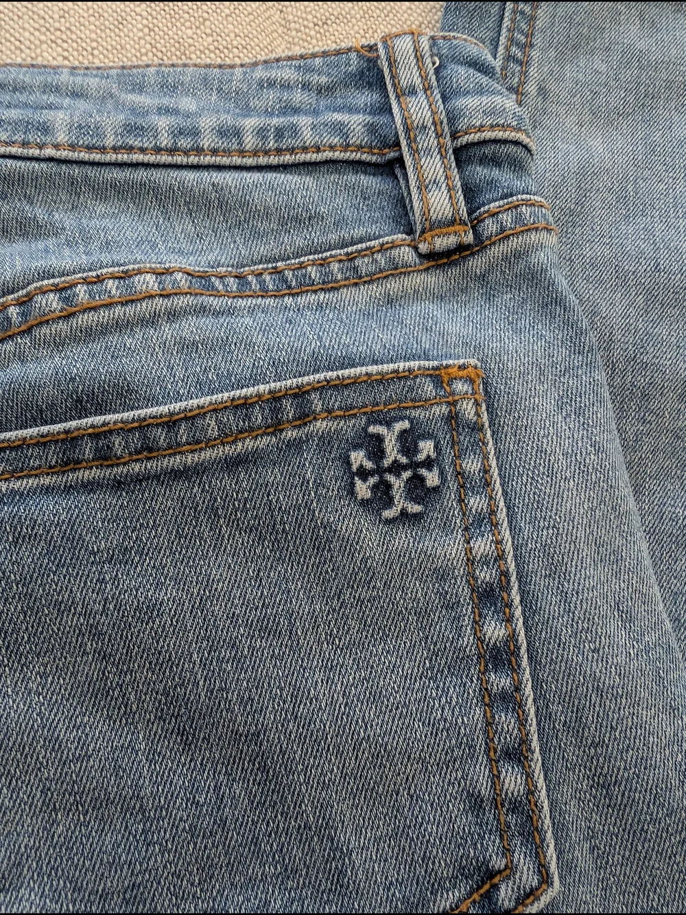 Tory Burch Pardon My French Cropped Raw Hem Jeans Size 25
